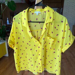 Abound Sheer Strawberry Crop Top